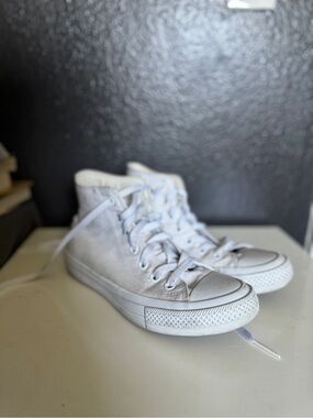 Classic White High-Top Canvas Sneakers - Women's